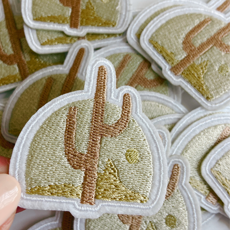 2.5" Tall Cactus  -  Embroidered Hat Patch: QTY 1