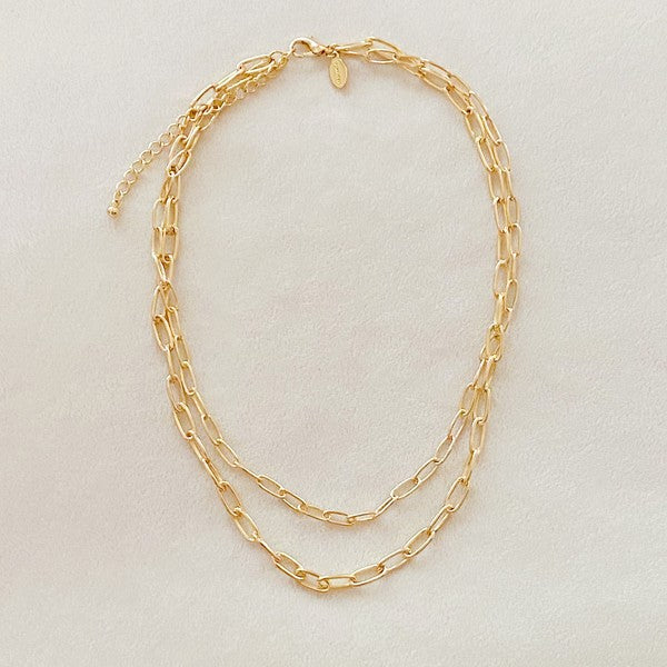 Double The Gold Chain Link Necklace