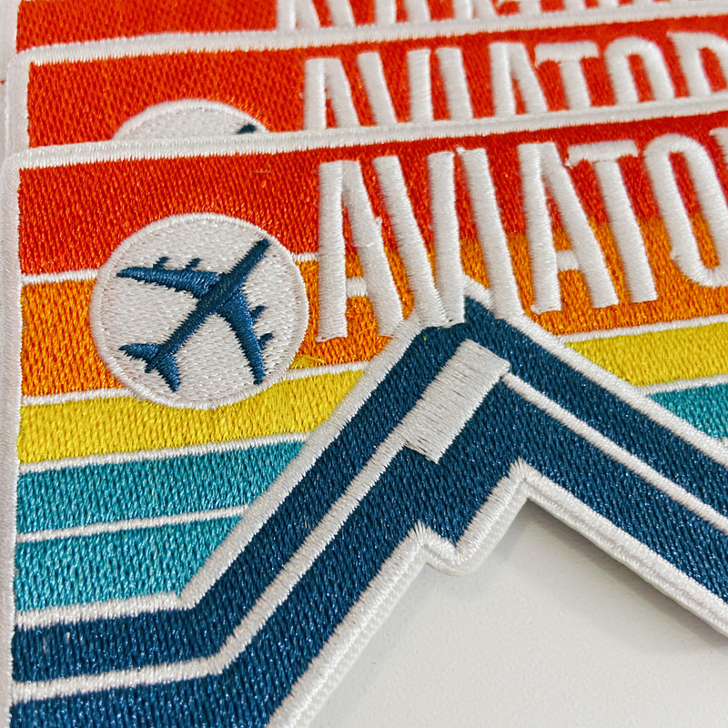 3.5" AVIATOR -  Embroidered Hat Patch: Embroidered Patch