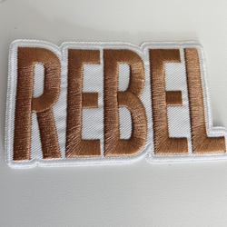 4" REBEL -  Embroidered Hat Patch: QTY 1