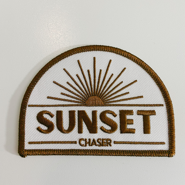 3.5" SUNSET Chaser -  Embroidered Hat Patch: QTY 1