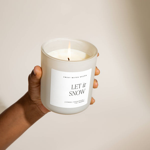 Let It Snow 15 oz Soy Candle, Matte Jar - Home Decor