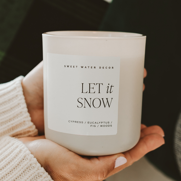 Let It Snow 15 oz Soy Candle, Matte Jar - Home Decor