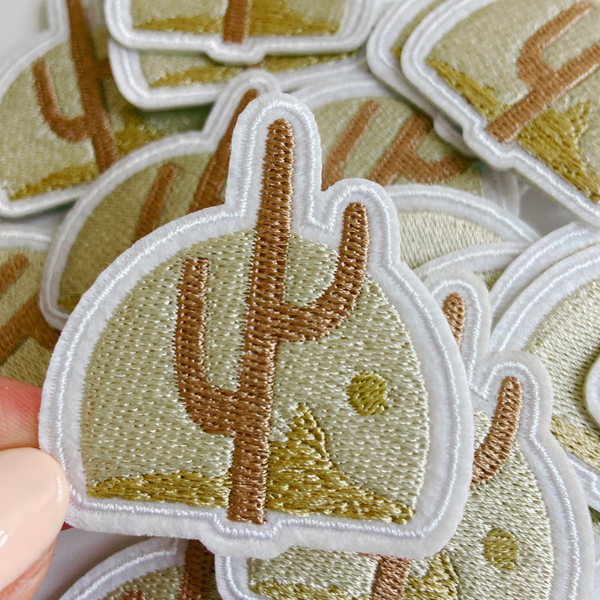 2.5" Tall Cactus  -  Embroidered Hat Patch: QTY 1