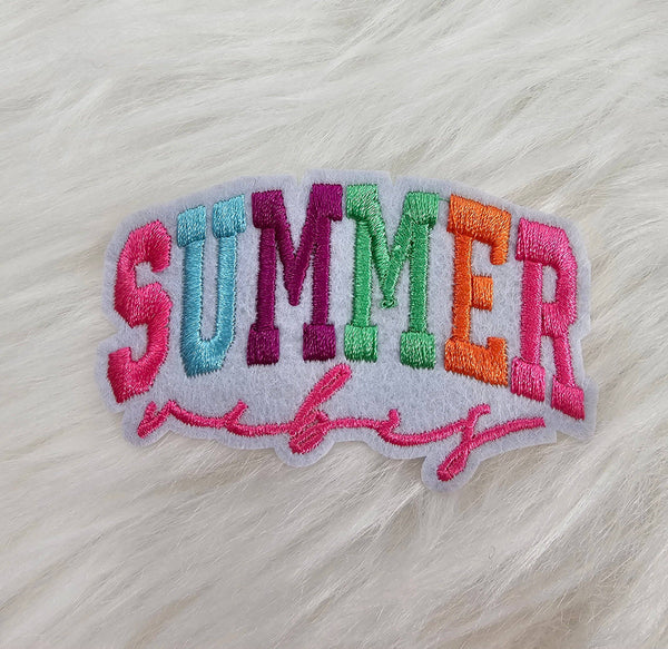 Summer Vibes Embroidery Iron On Patch