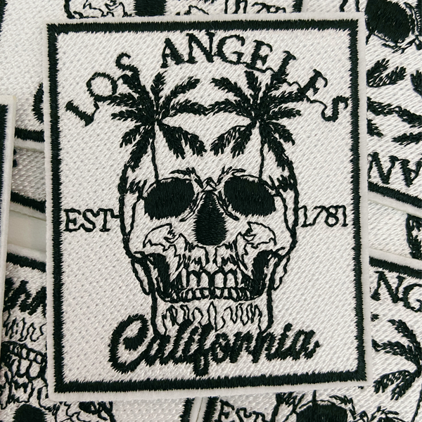 3" Los Angeles California Skelly -  Embroidered Hat Patch: QTY 1