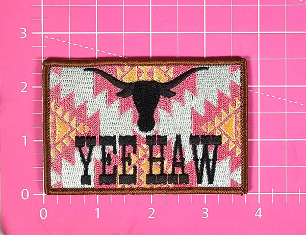 YEEHAW Western Aztek Embroidery Iron On Patch