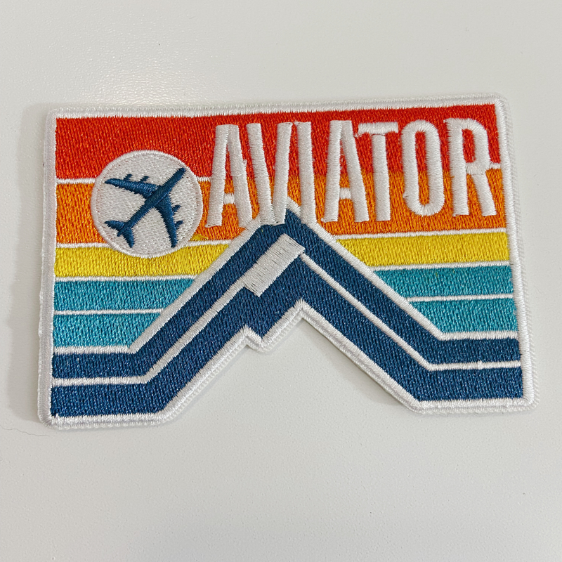 3.5" AVIATOR -  Embroidered Hat Patch: Embroidered Patch