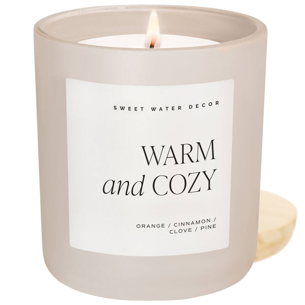 Warm and Cozy 15 oz Soy Candle, Matte Jar- Home Decor, Gifts