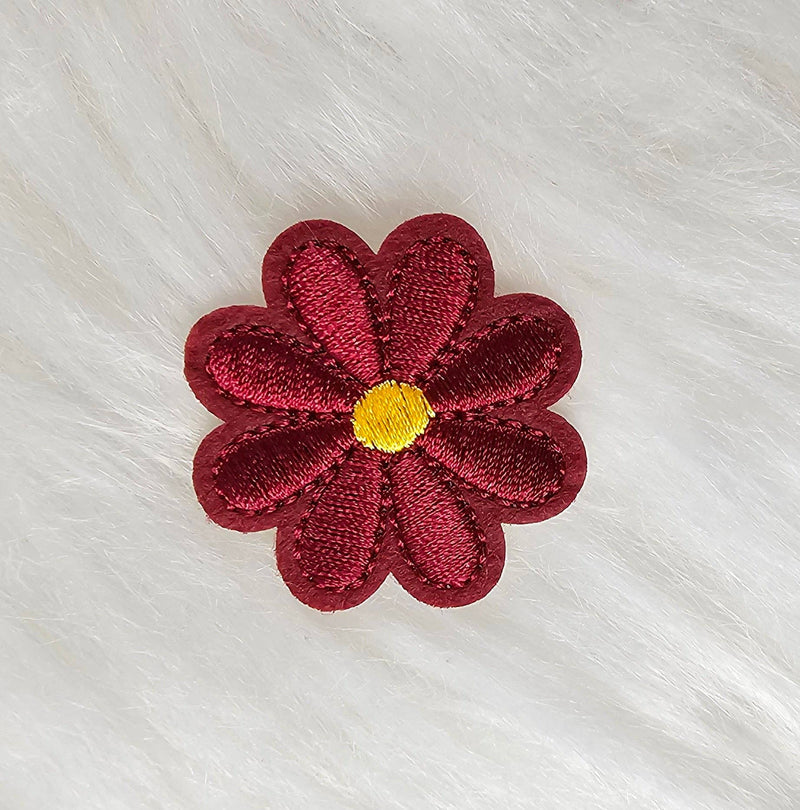 Daisy Small Flower Embroidery Iron On Patch: F Mint/Turquoise