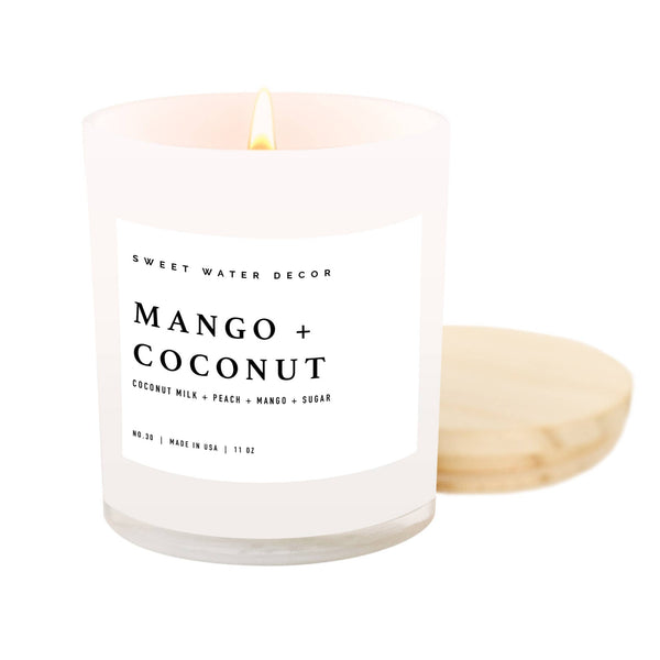 Mango and Coconut Candle - White Jar - 11 oz