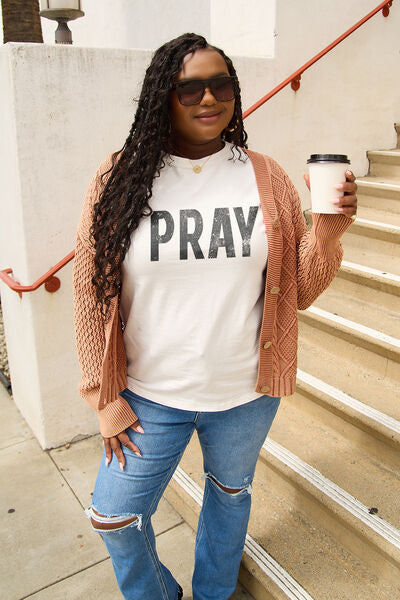 Simply Love Full Size PRAY Round Neck T-Shirt